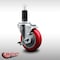 Service Caster 4'' SS Red Poly Swivel 1-1/4'' Expanding Stem Caster with Brake SCC-SSEX20S414-PPUB-RED-TLB-114 - alternate 3